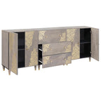 Juego de Muebles de Baño 3 pcs Gris y dorado 180 x 33 x 75 cm