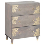 Juego de Muebles de Baño 3 pcs Gris y dorado 180 x 33 x 75 cm
