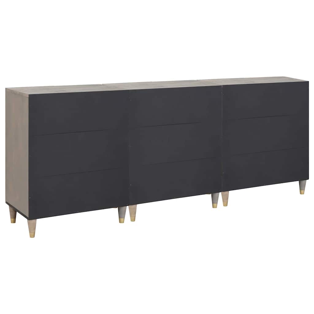 Juego de Muebles de Baño 3 pcs Gris y dorado 180 x 33 x 75 cm