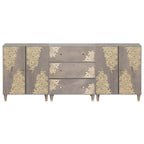 Juego de Muebles de Baño 3 pcs Gris y dorado 180 x 33 x 75 cm