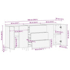 Juego de Muebles de Baño 3 pcs Gris y dorado 180 x 33 x 75 cm