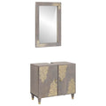Juego de Muebles de Baño 2 pcs Gris Madera de mango maciza