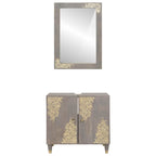 Juego de Muebles de Baño 2 pcs Gris Madera de mango maciza