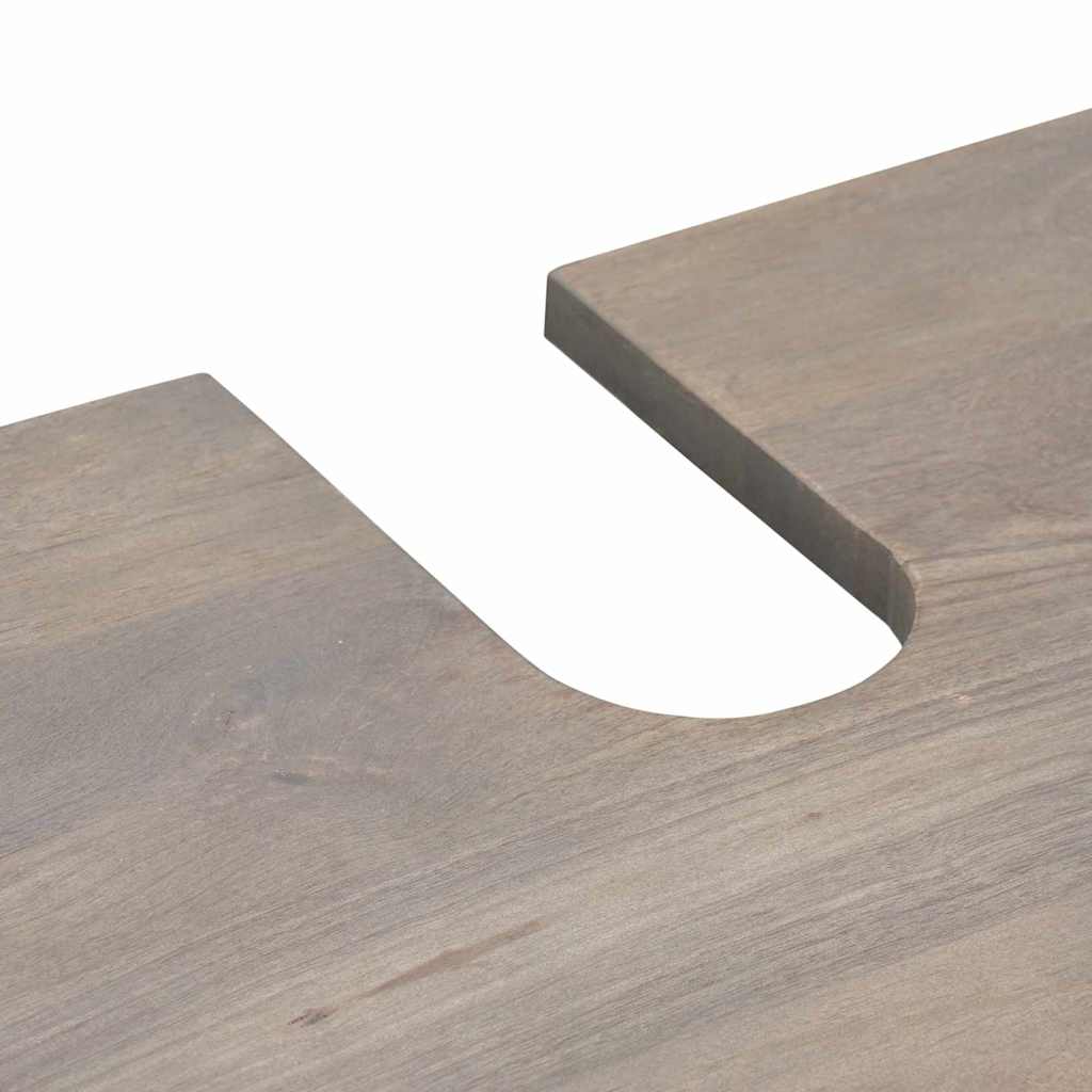 Juego de Muebles de Baño 4 pcs Gris Madera de mango maciza