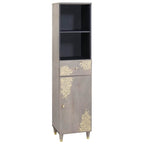 Juego de Muebles de Baño 4 pcs Gris Madera de mango maciza