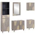 Juego de Muebles de Baño 5 pcs Gris Madera de mango maciza