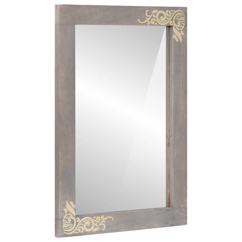 Juego de Muebles de Baño 5 pcs Gris Madera de mango maciza