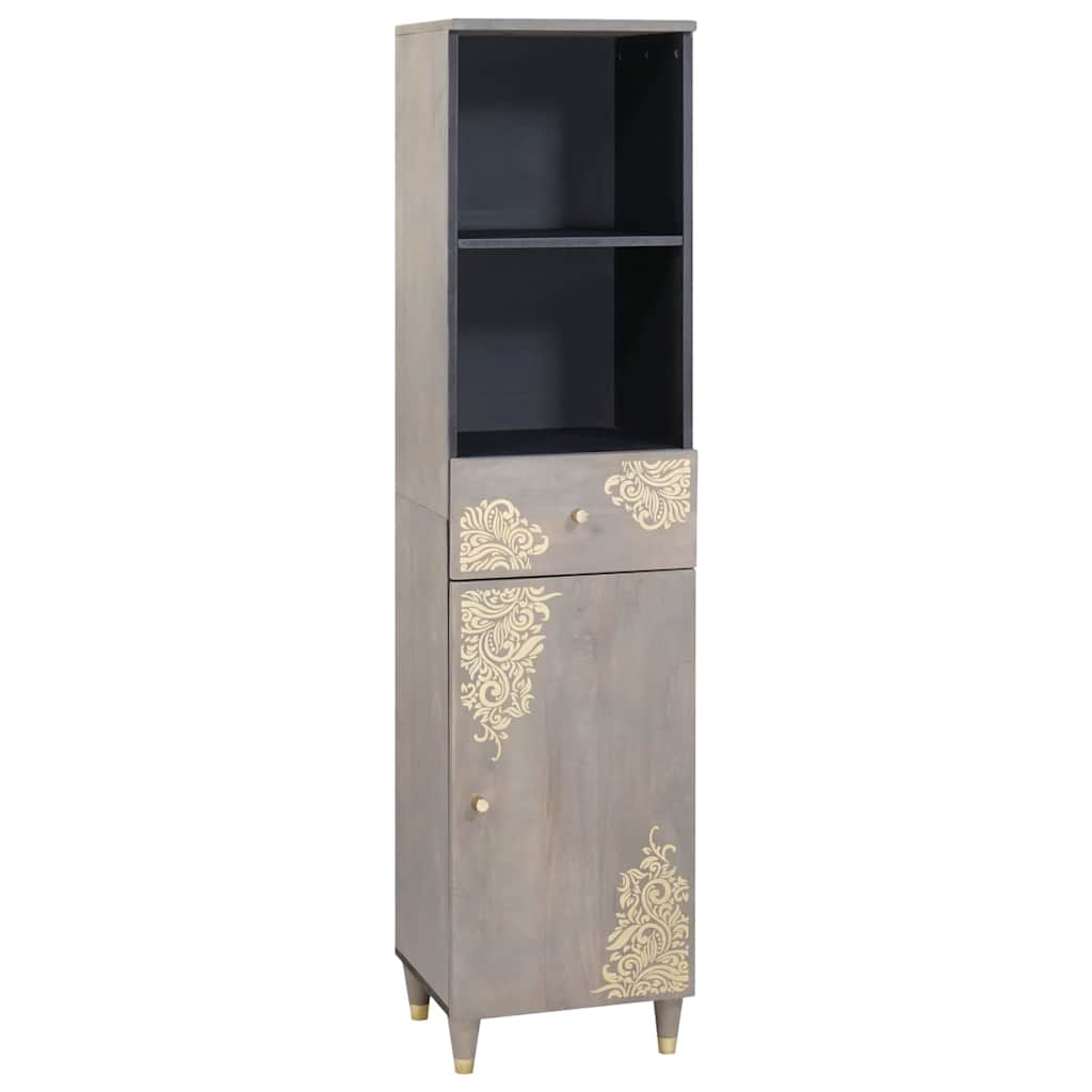 Juego de Muebles de Baño 5 pcs Gris Madera de mango maciza