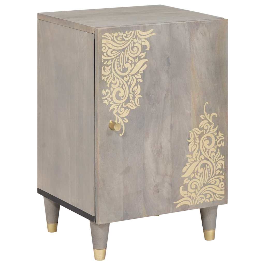 Juego de Muebles de Baño 5 pcs Gris Madera de mango maciza