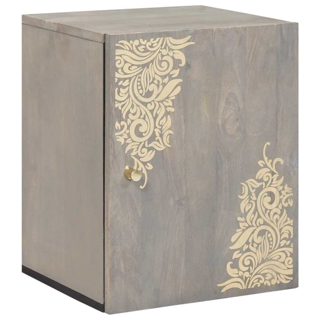 Juego de Muebles de Baño 5 pcs Gris Madera de mango maciza