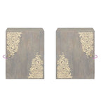 Juego de Muebles de Baño 5 pcs Gris Madera de mango maciza