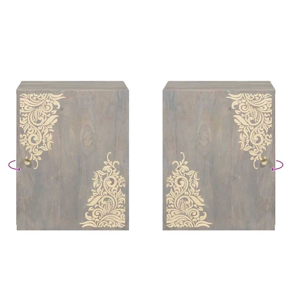 Juego de Muebles de Baño 5 pcs Gris Madera de mango maciza