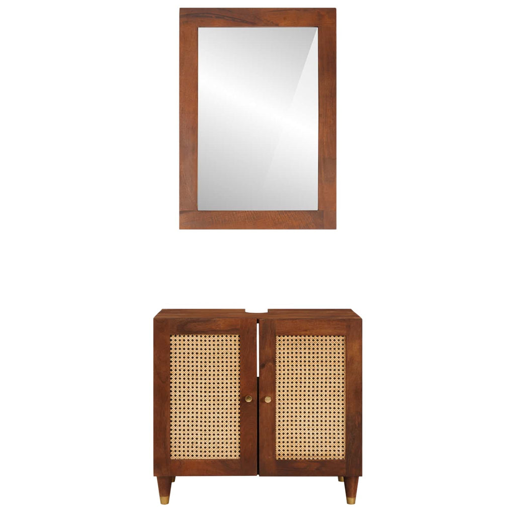 Mueble de Cuarto de Baño con estante 2 pcs Negro y dorado