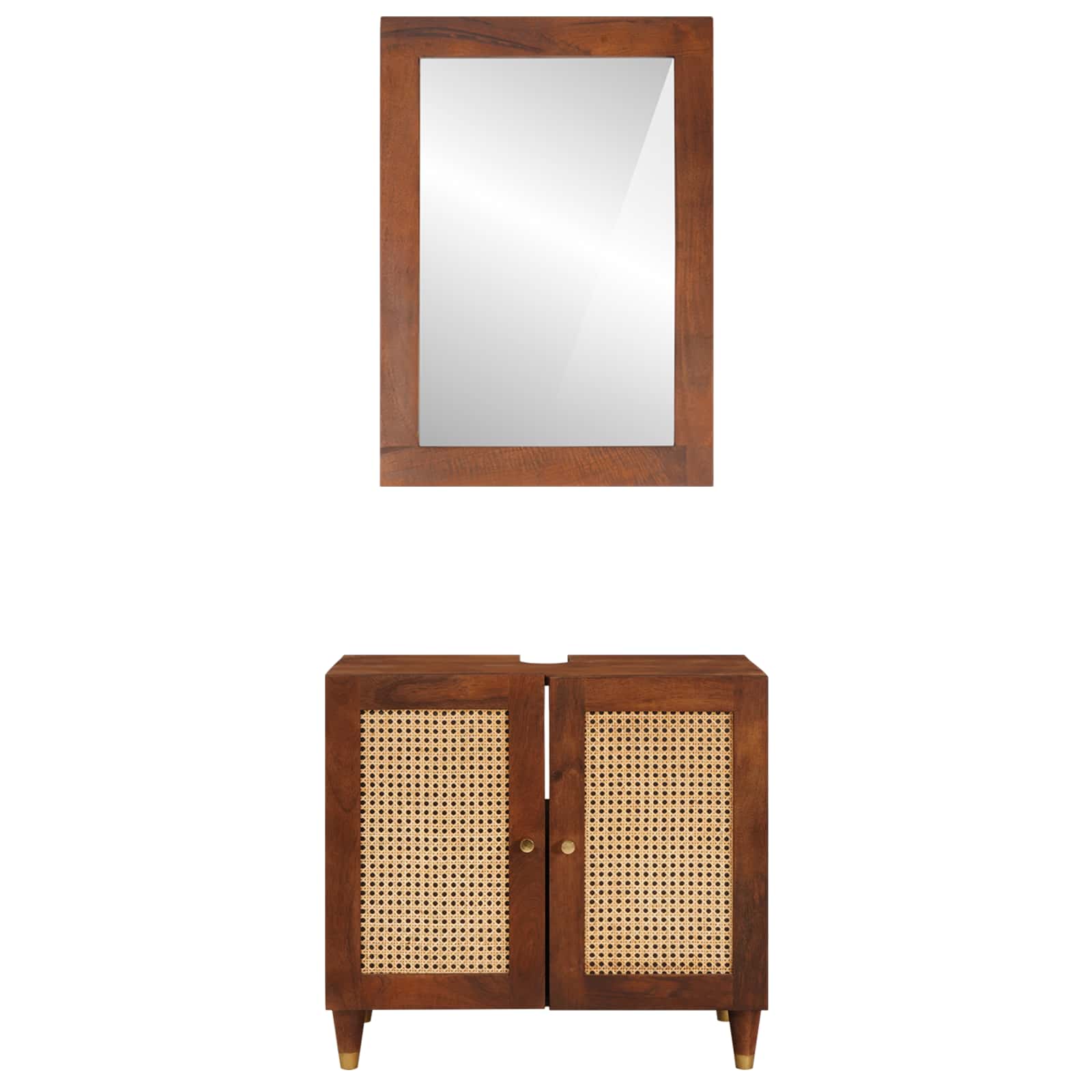 Mueble de Cuarto de Baño con estante 2 pcs Negro y dorado