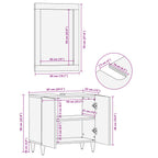 Mueble de Cuarto de Baño con estante 2 pcs Negro y dorado