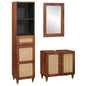 Bathroom Cabinet with Drawer 3 pcs Brown and Black