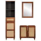 Mueble de Cuarto de Baño con cajón 3 pcs Marrón y Negro