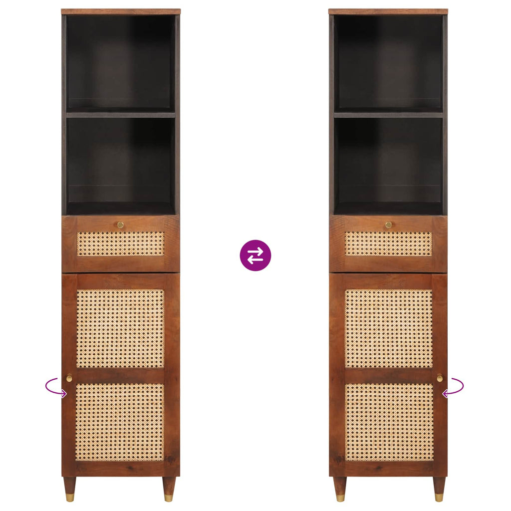 Mueble de Cuarto de Baño con cajón 3 pcs Marrón y Negro