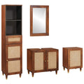 Mueble de Cuarto de Baño con cajón 4 pcs Marrón y Negro