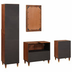 Mueble de Cuarto de Baño con cajón 4 pcs Marrón y Negro