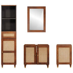 Mueble de Cuarto de Baño con cajón 4 pcs Marrón y Negro