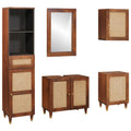 Mueble de Cuarto de Baño con cajón 5 pcs Marrón y Negro