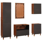 Mueble de Cuarto de Baño con cajón 5 pcs Marrón y Negro