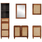 Mueble de Cuarto de Baño con cajón 5 pcs Marrón y Negro