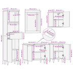 Mueble de Cuarto de Baño con cajón 5 pcs Marrón y Negro