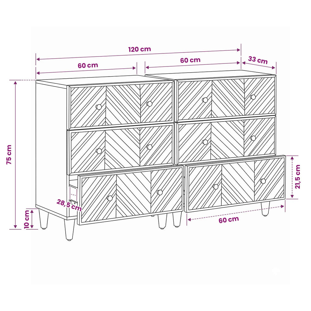 Armarios de Almacenamiento 2 pcs Marrón 60 x 33,5 x 75 cm