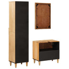 Juego de Muebles de Baño con cajón 3 pcs Madera de mango maciza