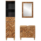 Juego de Muebles de Baño con cajón 3 pcs Madera de mango maciza
