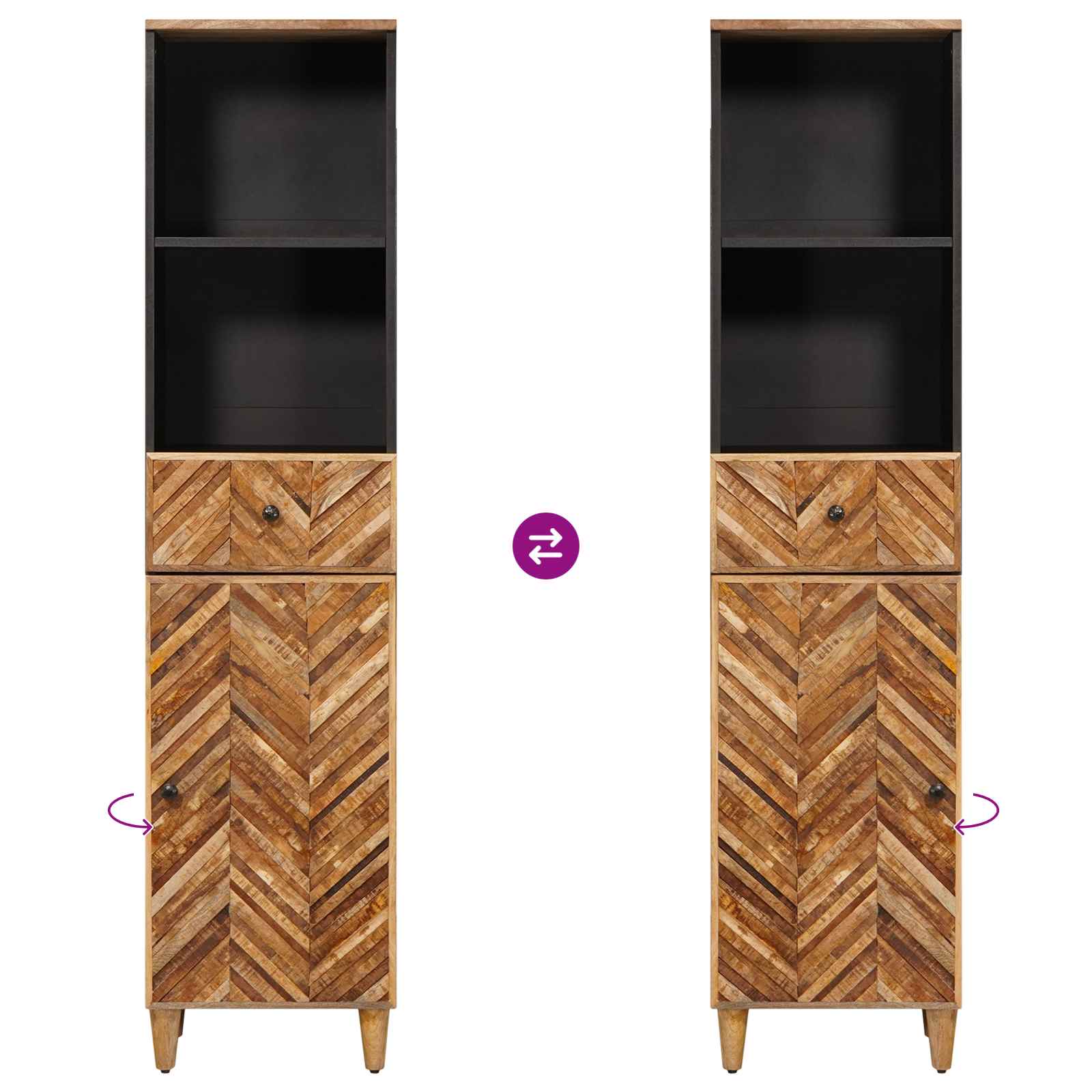 Juego de Muebles de Baño con cajón 3 pcs Madera de mango maciza