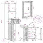 Juego de Muebles de Baño con cajón 3 pcs Madera de mango maciza