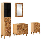Juego de Muebles de Baño con cajón 4 pcs Madera de mango maciza