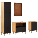 Juego de Muebles de Baño con cajón 4 pcs Madera de mango maciza