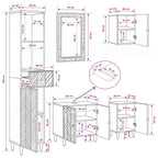 Juego de Muebles de Baño con cajón 4 pcs Madera de mango maciza
