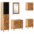 Juego de Muebles de Baño con cajón 5 pcs Madera de mango maciza