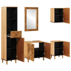 Juego de Muebles de Baño con cajón 5 pcs Madera de mango maciza