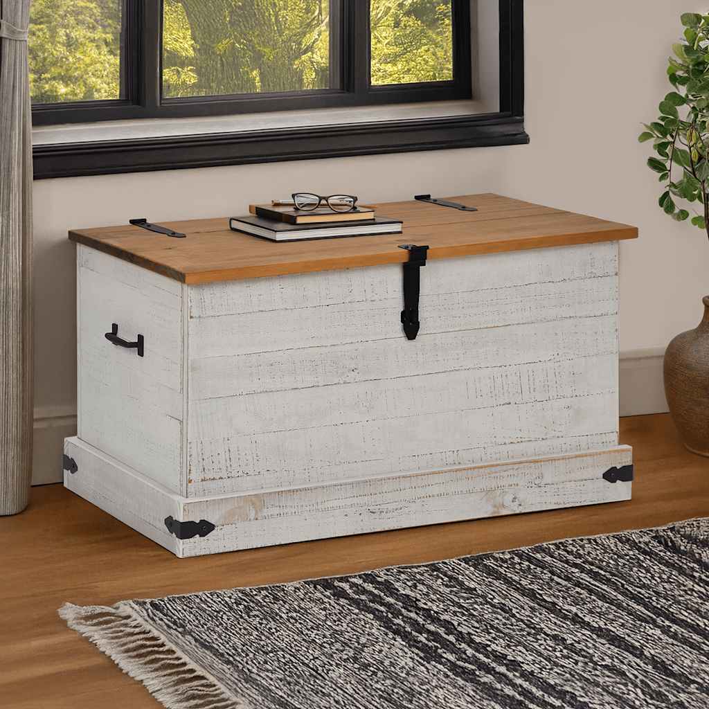 Baúl de almacenamiento HALDEN 91x91x47 cm madera maciza