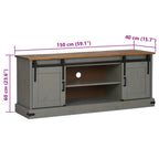 Mueble de TV HALDEN 2 puerta correderas gris 150x40x60 cm