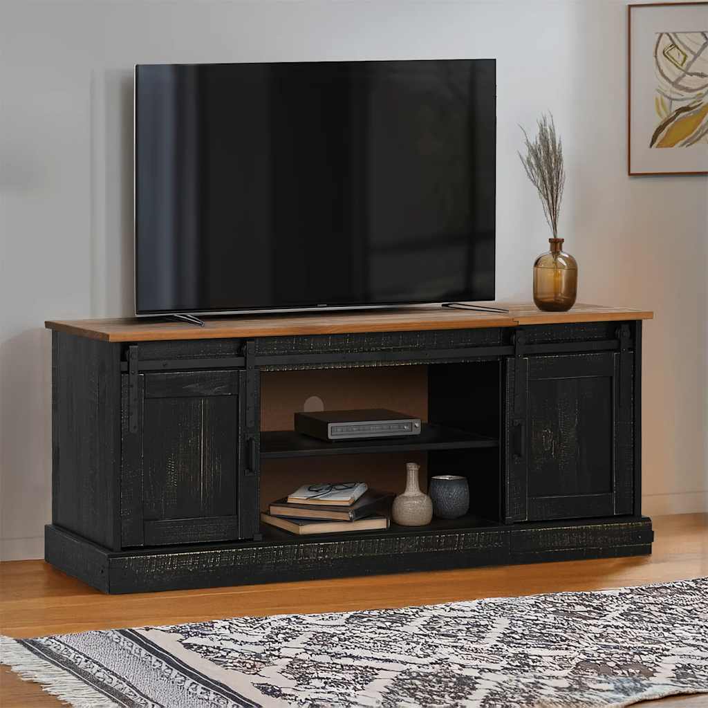 Mueble de TV HALDEN 2 puerta correderas gris 150x40x60 cm