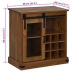 Aparador HALDEN con puerta corredera 80x40x80 cm madera maciza