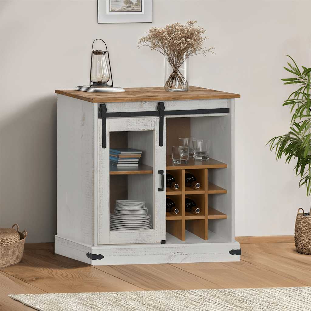 Aparador HALDEN con puerta corredera 80x40x80 cm madera maciza