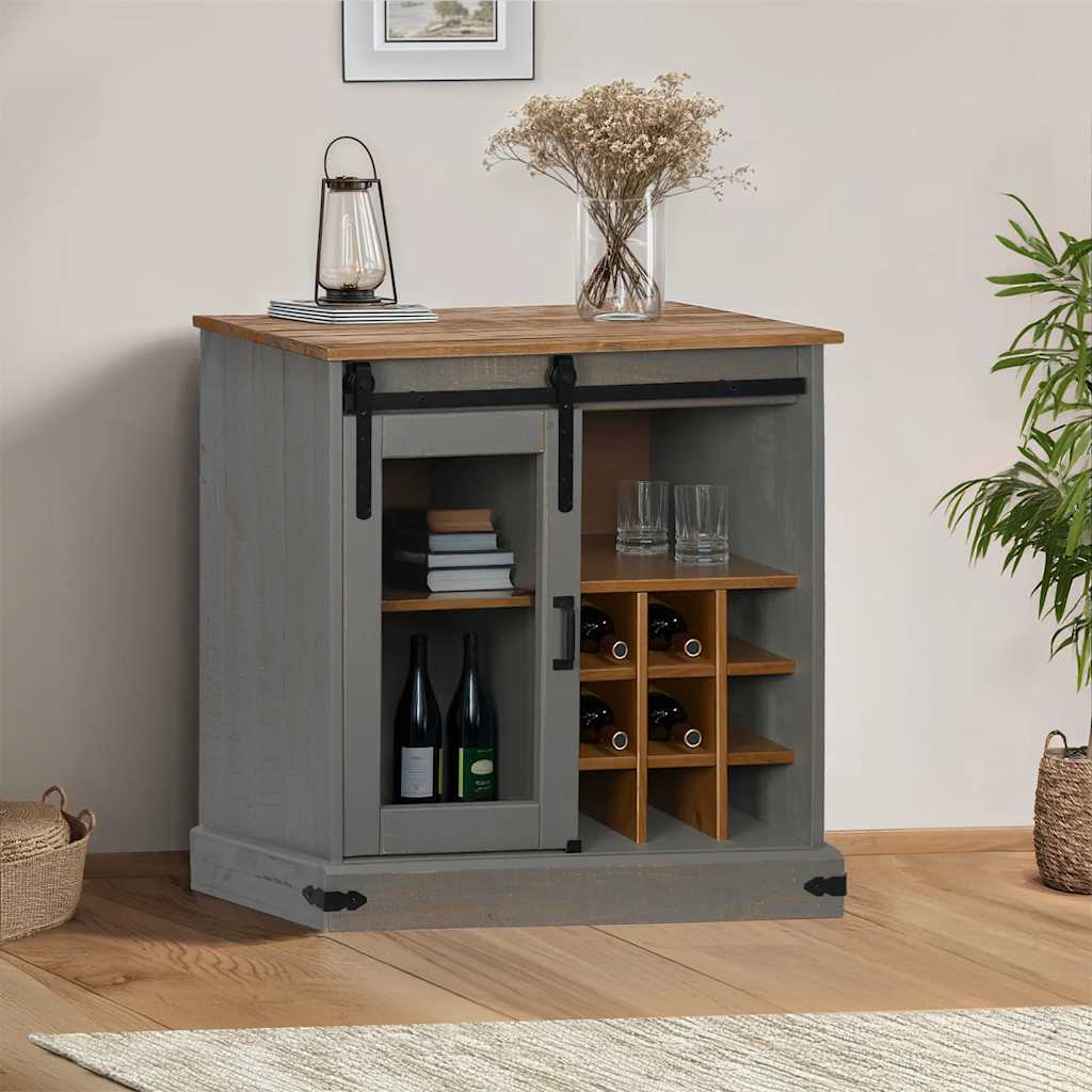 Aparador HALDEN con puerta corredera 80x40x80 cm madera maciza
