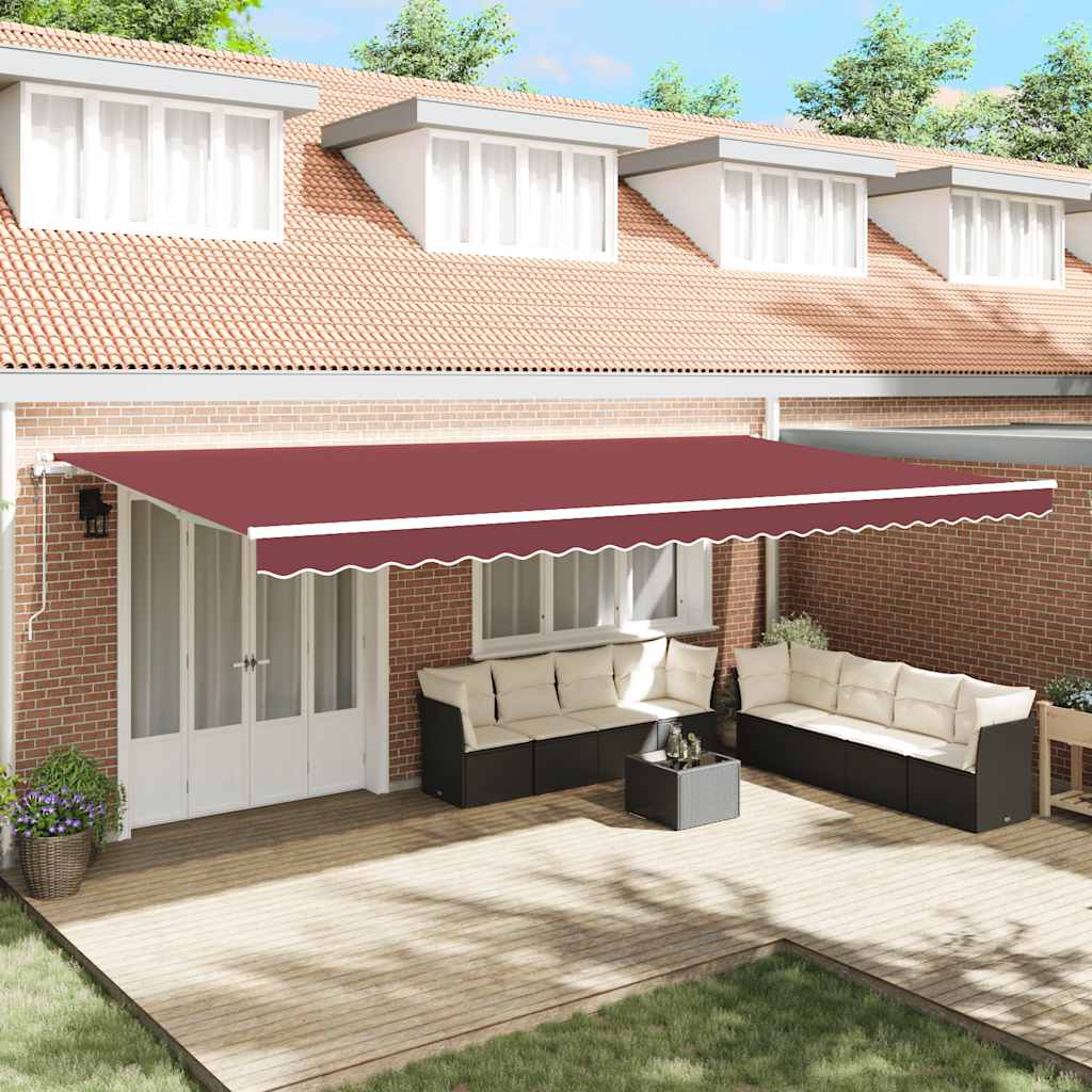 Toldo retráctil automático antracita y blanco 450x300 cm