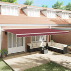 Toldo retráctil automático antracita y blanco 450x300 cm