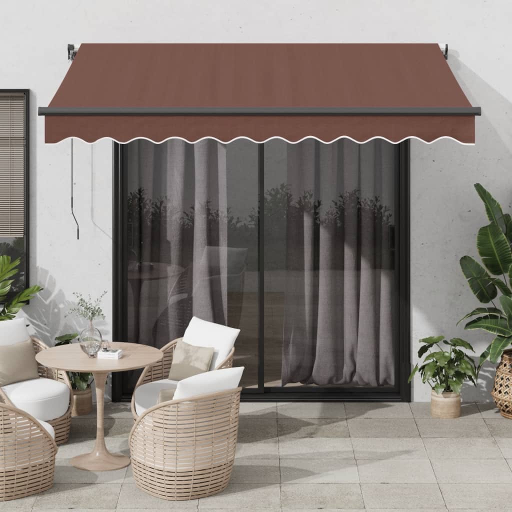 Toldo retráctil automático antracita y blanco 450x300 cm