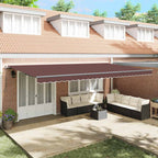 Toldo retráctil manual gris antracita y blanco 300x250 cm