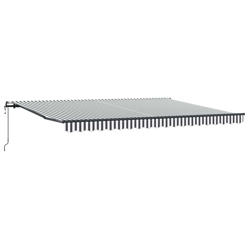 Toldo retráctil automático antracita y blanco 450x300 cm